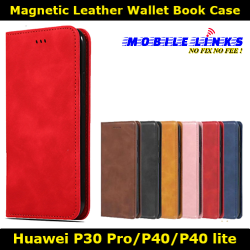 Magnetic Leather Wallet Book Case for Huawei P30 Pro/P40/P40 lite Card Slim Fit Look